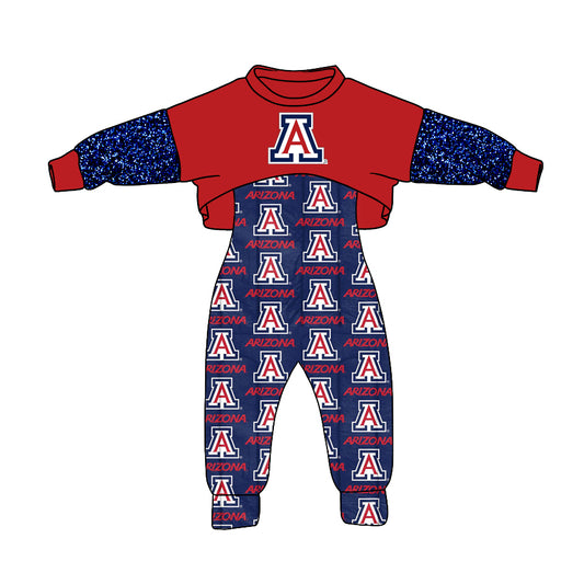 custom S 9.13 Red blue long sleeve jumpsuit set