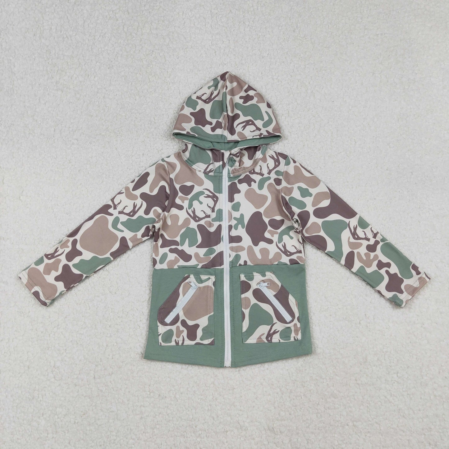 hunting camo deer romper/hoodie coat RTS Sibling Clothes