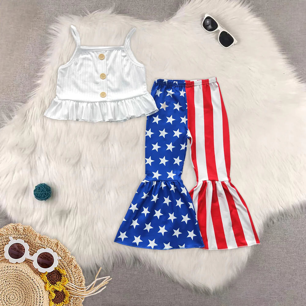 July 4th girls pants set RTS Sibling Clothes