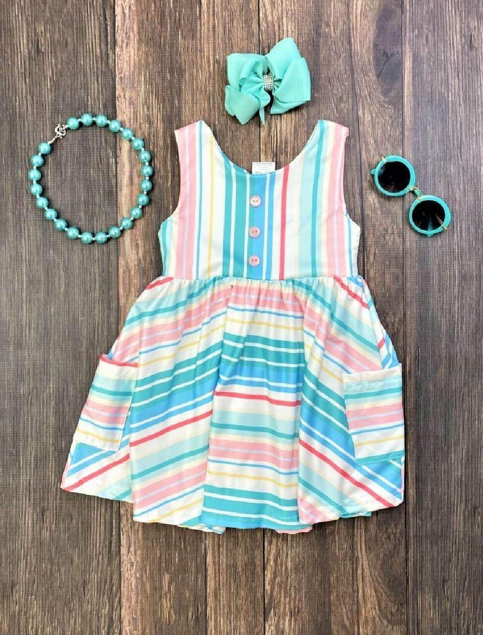 GSD0030 Striped Print Baby Twirl Dress