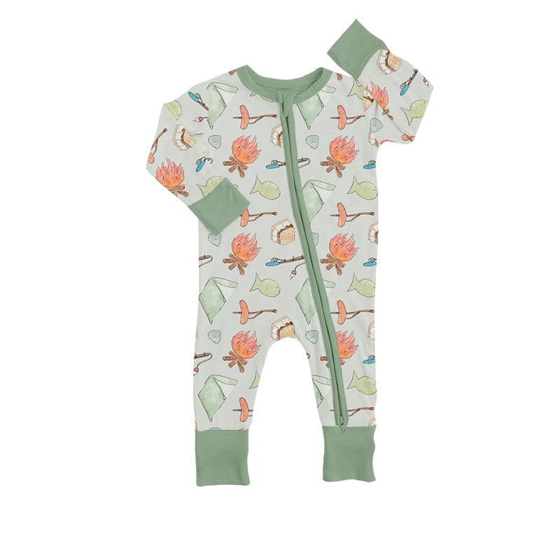 custom S 9.2 Cartoon fire cake kids romper
