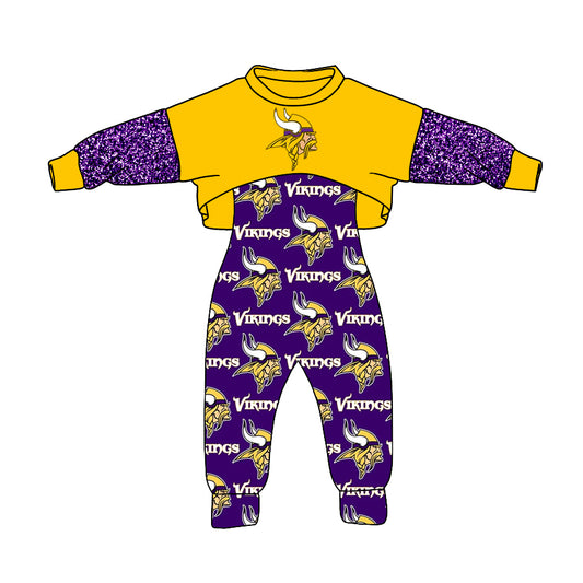 custom S 9.13  Yellow purple long sleeve jumpsuit set