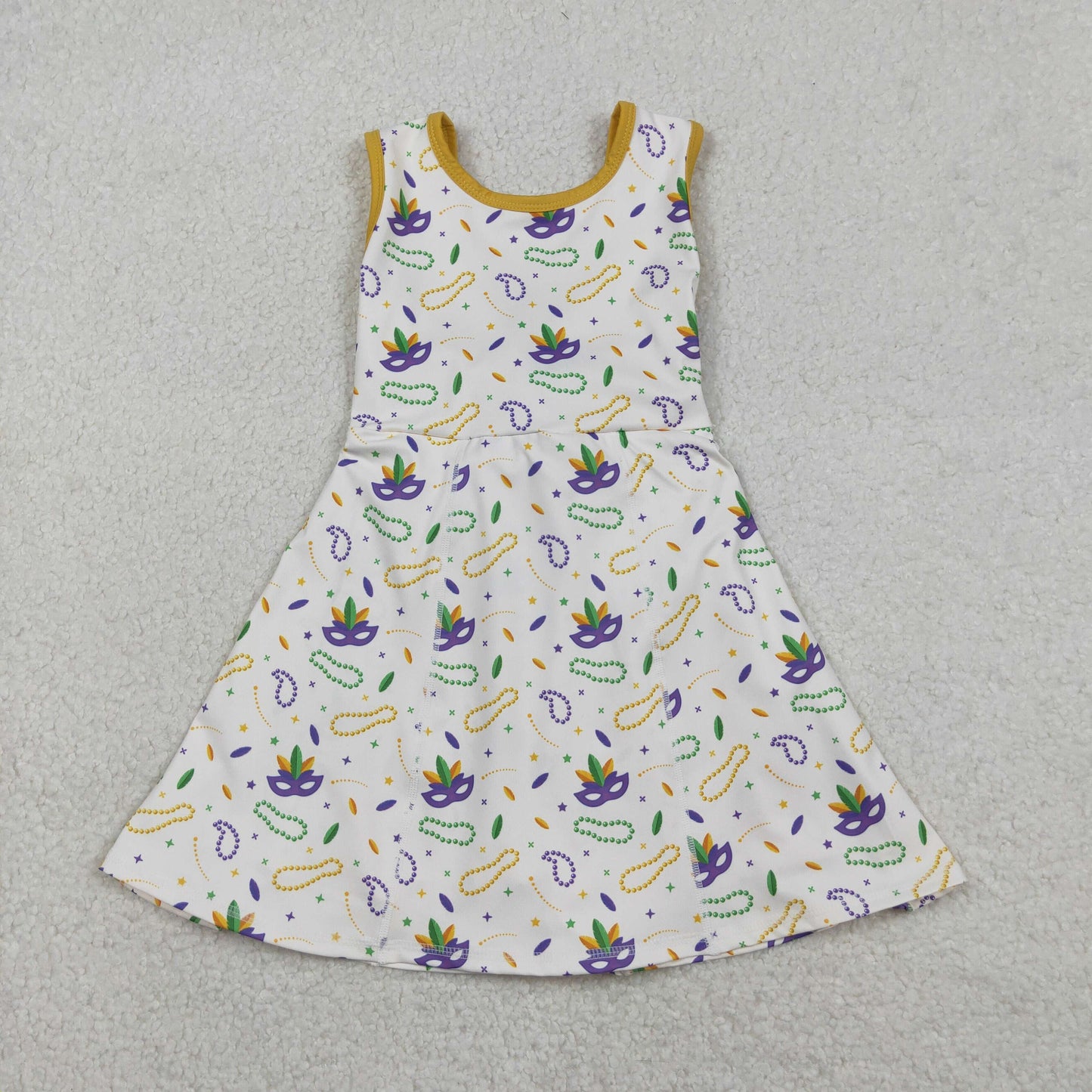 GSD2951 yoga Mardi Gras sleeveelss skorts girls dress