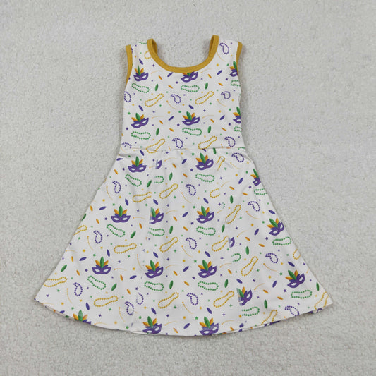 GSD2951 yoga Mardi Gras sleeveelss skorts girls dress