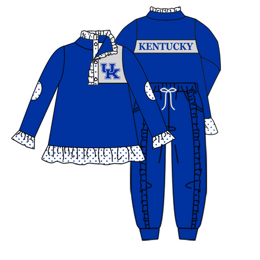 custom S 8.24 Blue long sleeve girls set