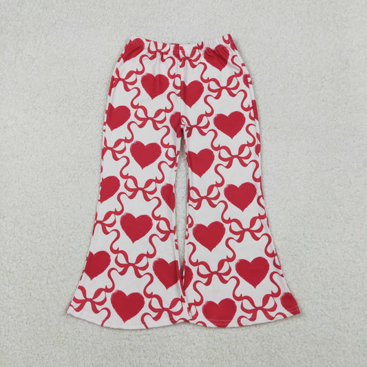 P0895 Valentine's  Day heart bows red girls pants