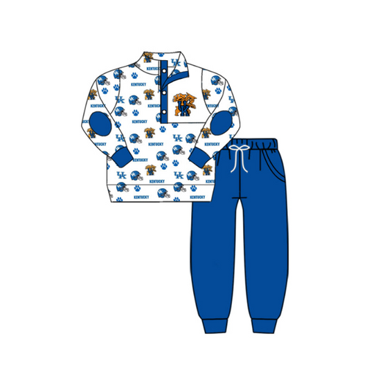 custom S 8.16 Blue long sleeve pants boys set