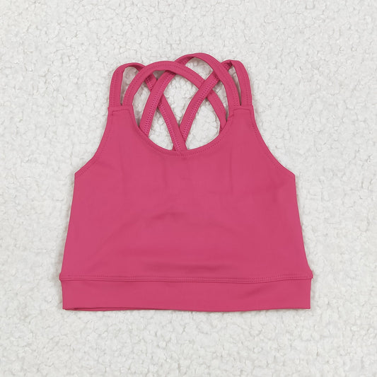 GT1010 yoga hot pink girls top