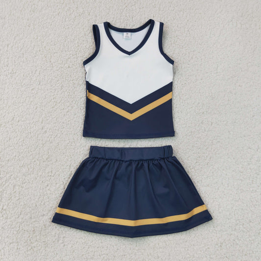 GSD4189 Navy Blue Sleeveless Skorts Girls Set