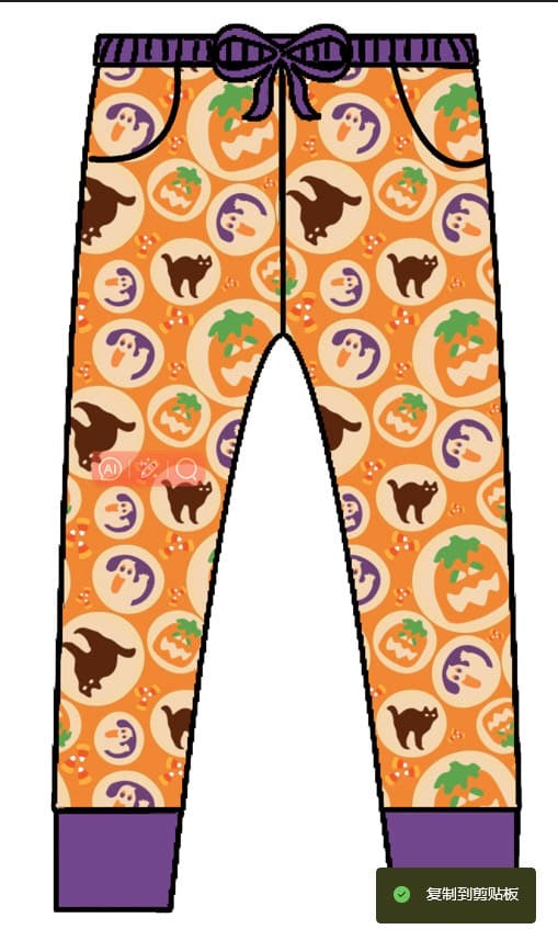 custom bamboo Halloween spooky pumpkin orange adult pants