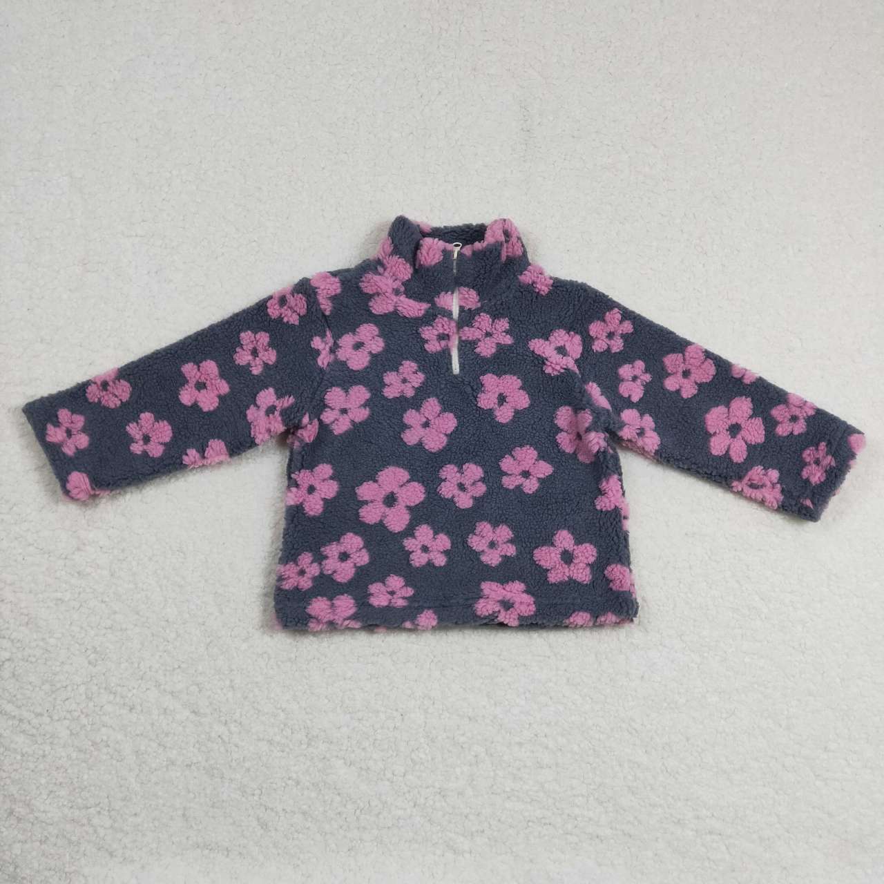 GT0269 Pink flowers long sleeve kids pullover