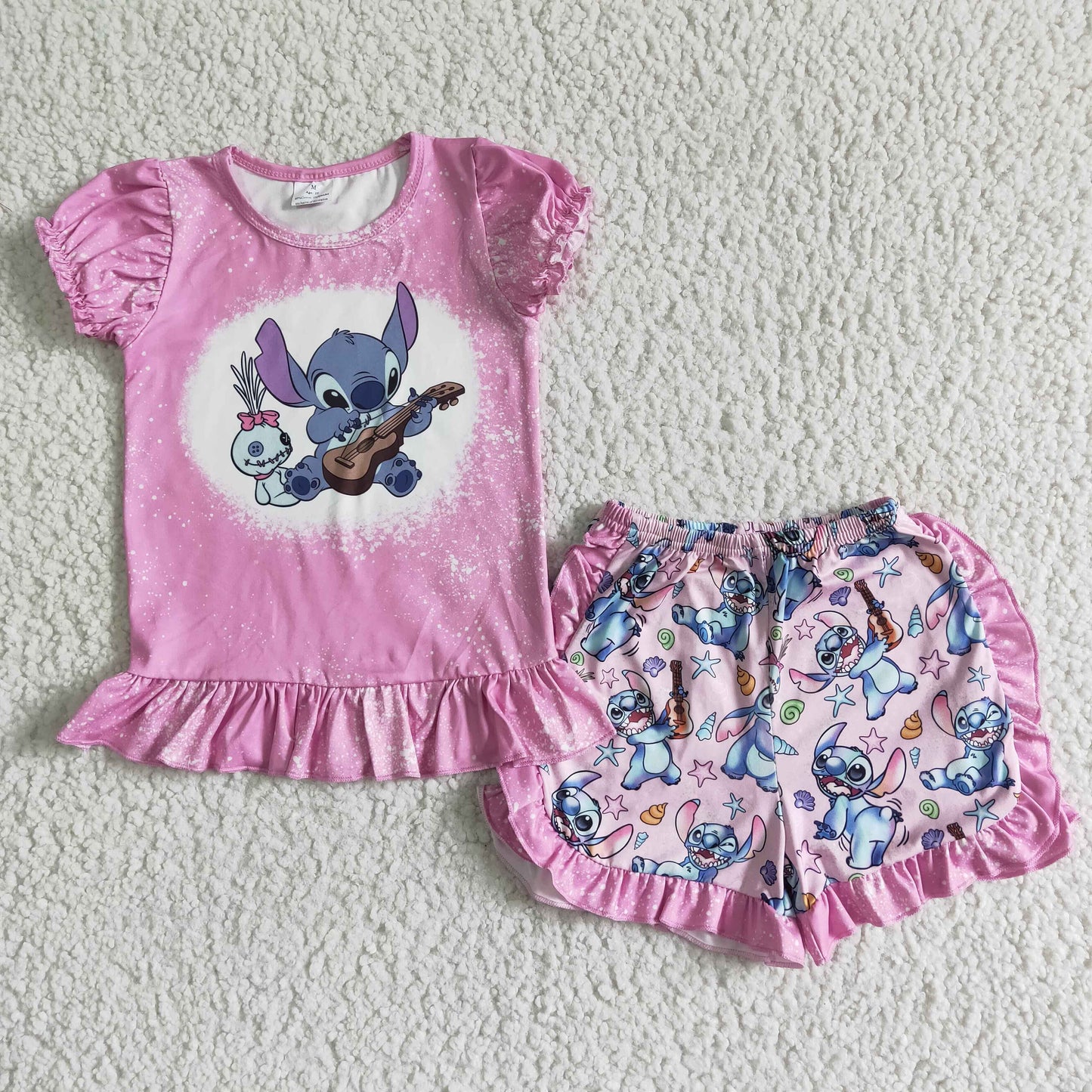 GSSO0015 Pink Cartoon Baby Girls Summer Outfits