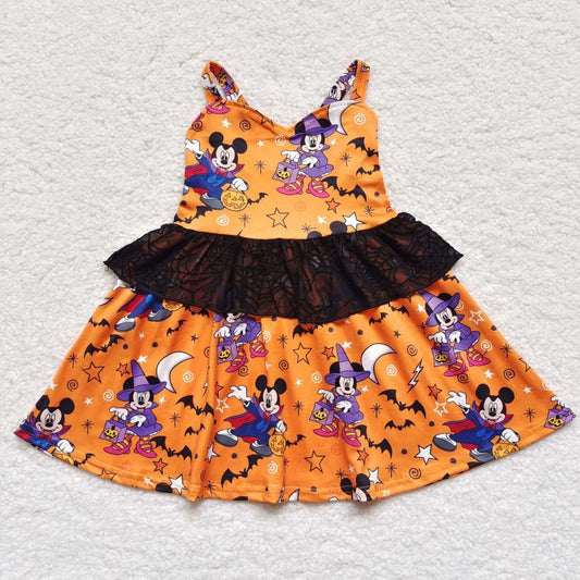 GSD0453 Halloween cartoon pumpkin orange girls dress