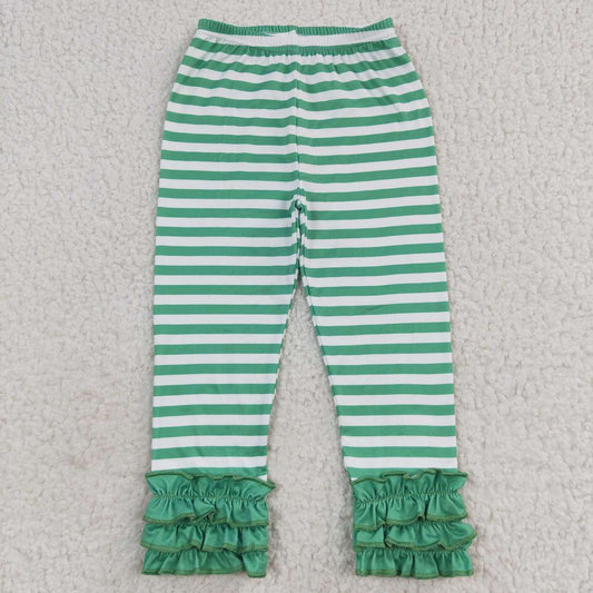 P0175 Christmas Green Strip Girls Pants