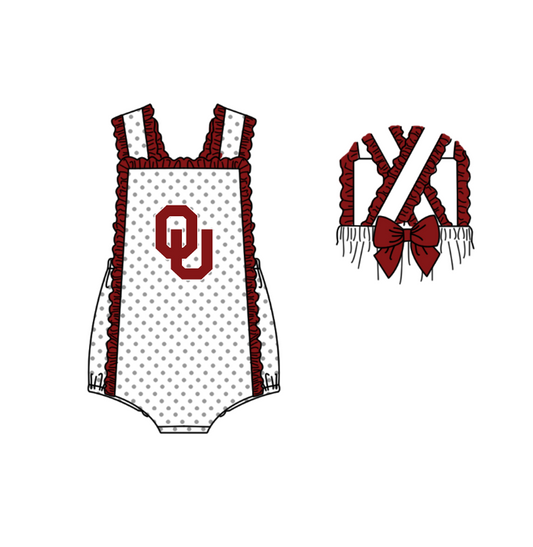 Custom Moq 3 Football Team Maroon Sleeveless Sleeveless Girls Romper