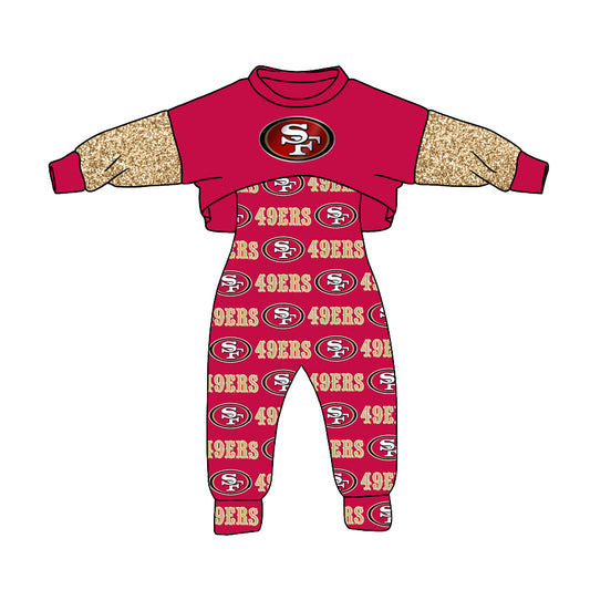custom S 9.13  Red long sleeve jumpsuit set
