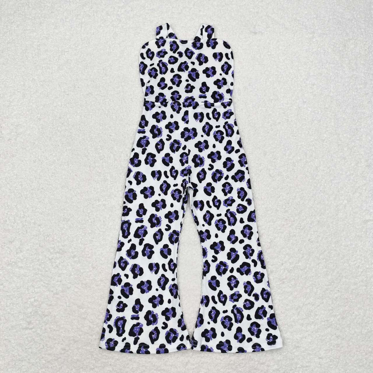 SR1932 purple leopard girls jumpsuits