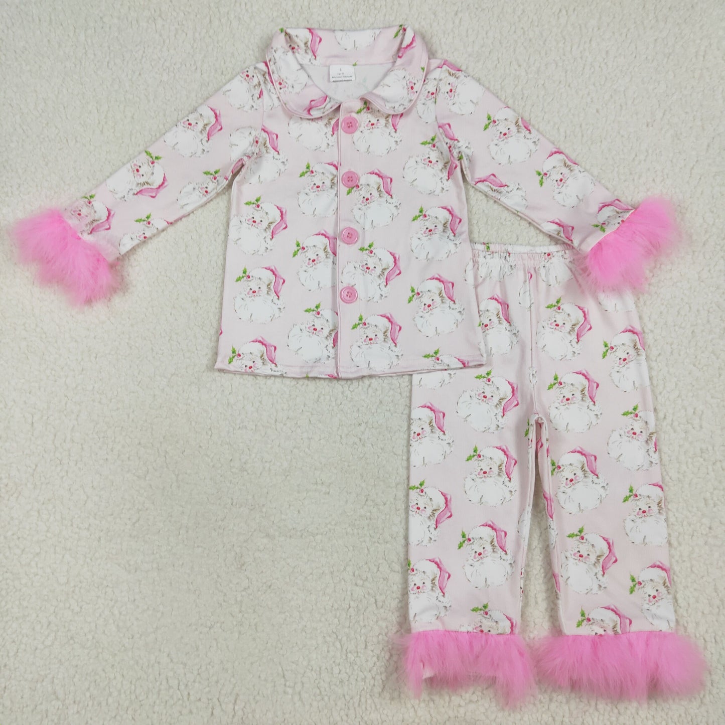 Christmas Bows style fur girls pajamas RTS sibling clothes
