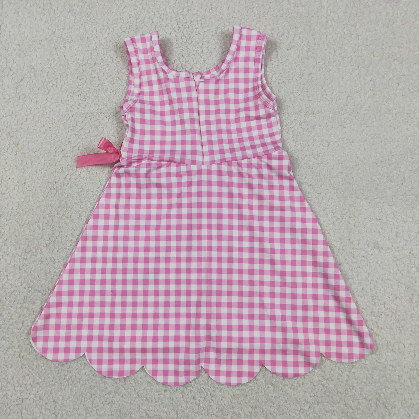 GSD3779 Yoga Pink Checkered Sleeveless Skorts Girls Dress