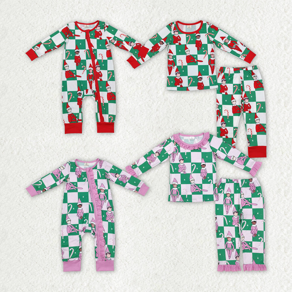 Christmas cartoon bamboo RTS pajamas sibling clothes