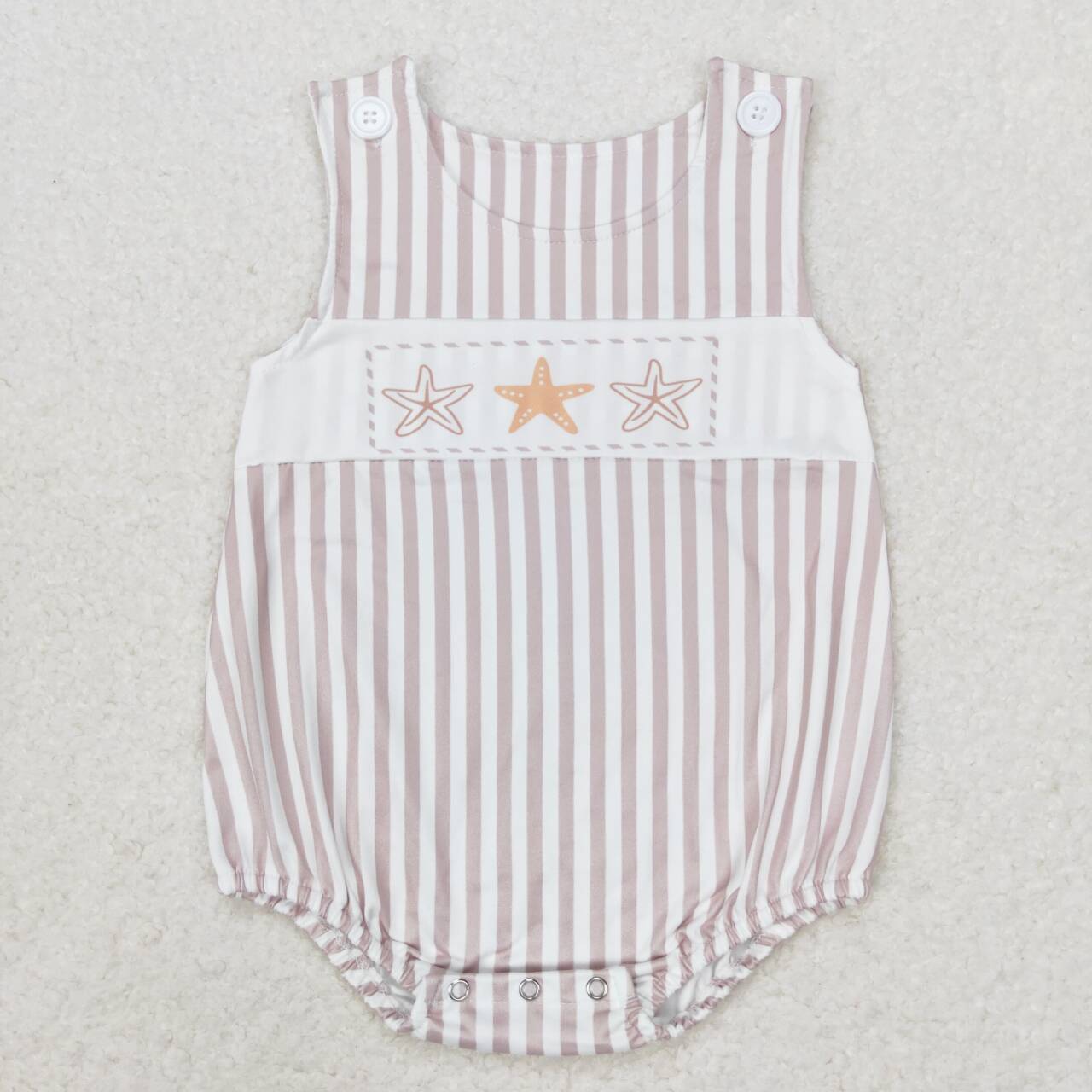 cute starfish khaki striped sibling clothes RTS