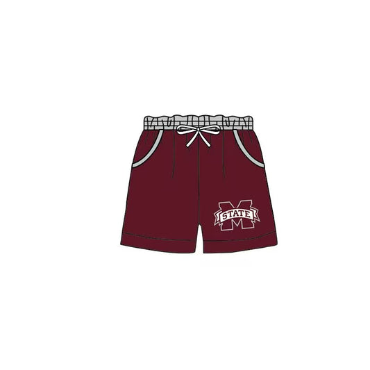 custom style STATE maroon boys swimming trunk moq 3