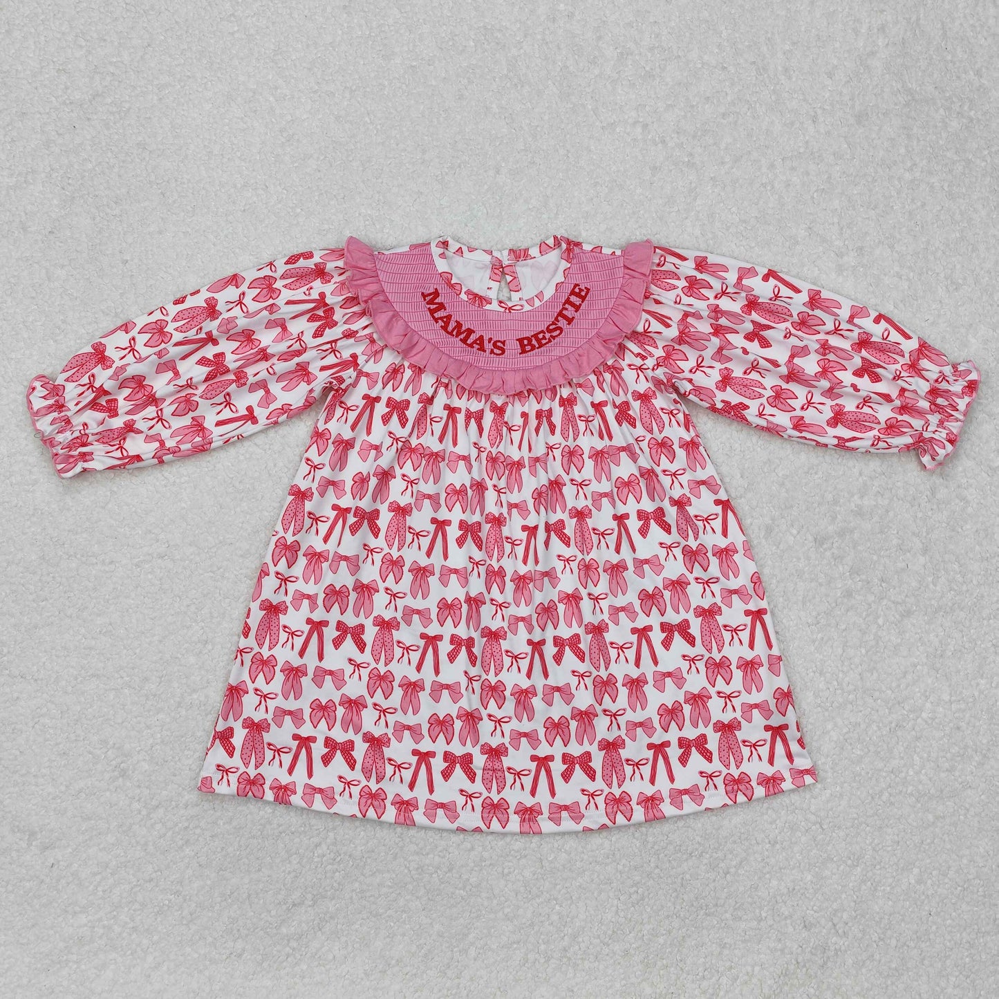 Smocked Mama's Bestie Embroidery Bows RTS Sibling Clothes
