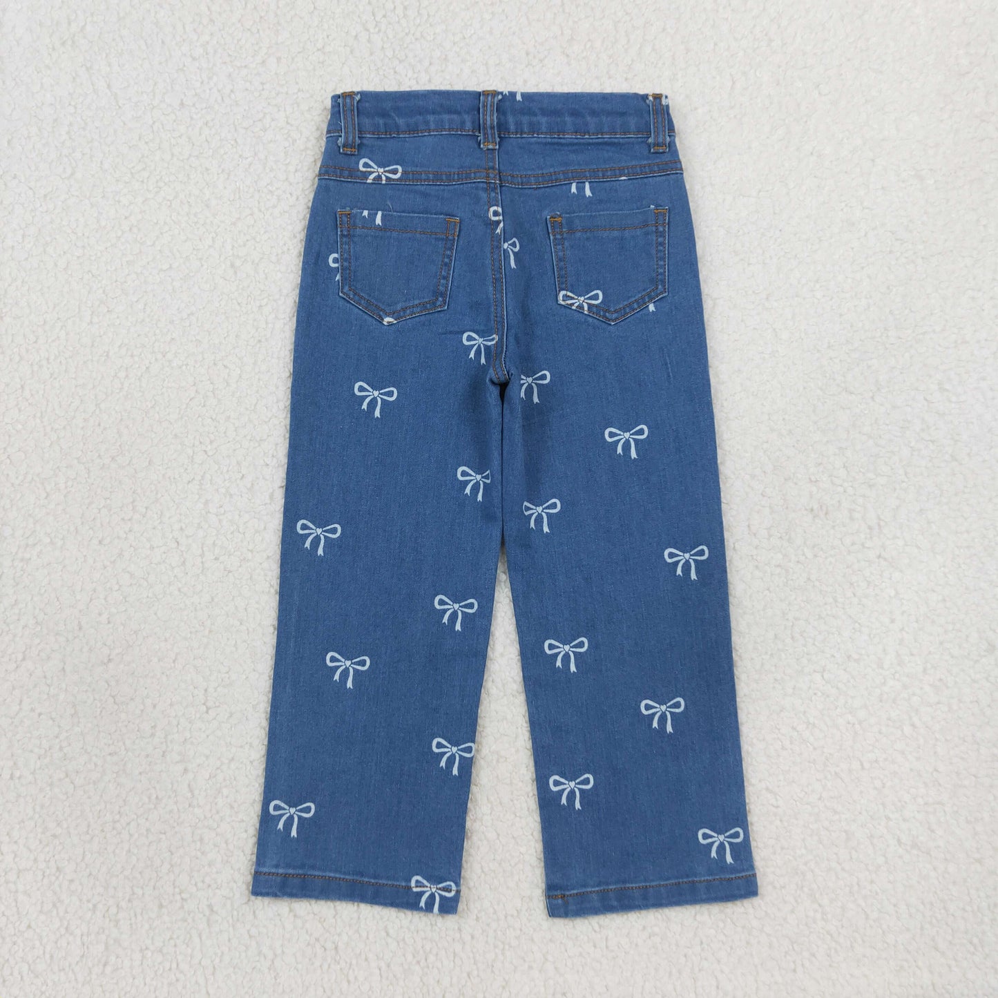 P1149 Bows Blue Denim Pants Girls Jeans