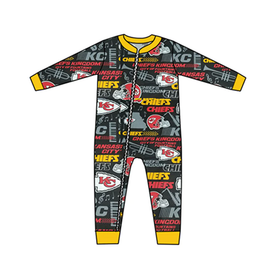 custom S 9.11 Black yellow long sleeve kids romper