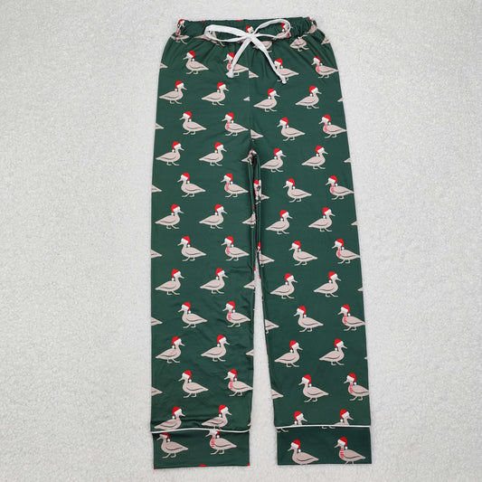 P0636 Christmas mallard duck green adult man pants