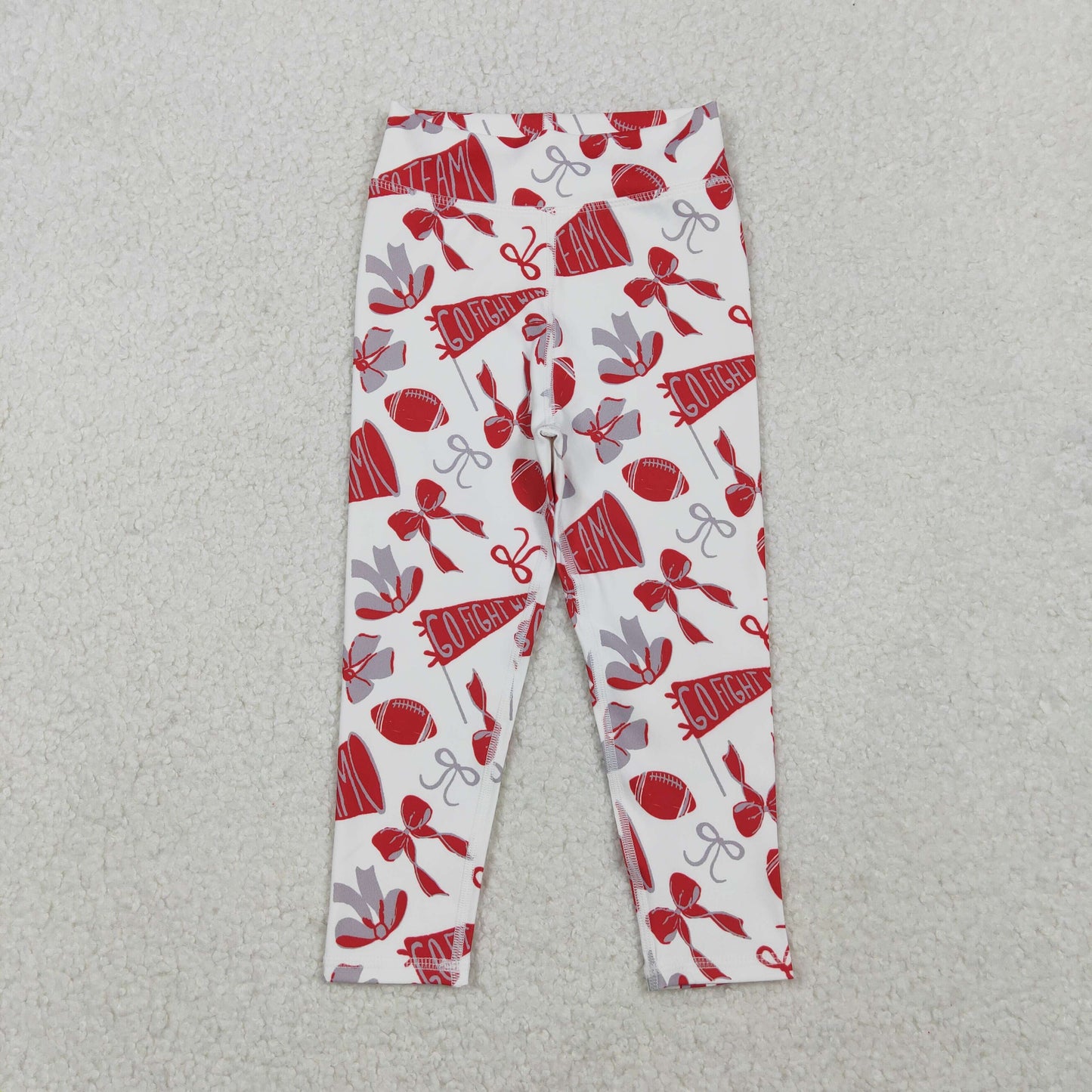 P0846 yoga go fight cheer red bows girls pants