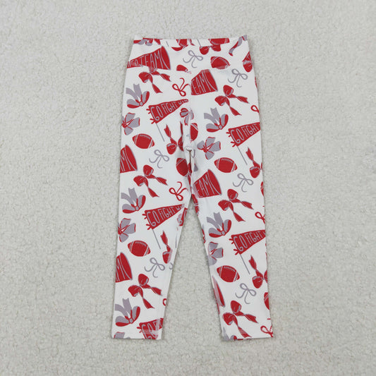 P0846 yoga go fight cheer red bows girls pants