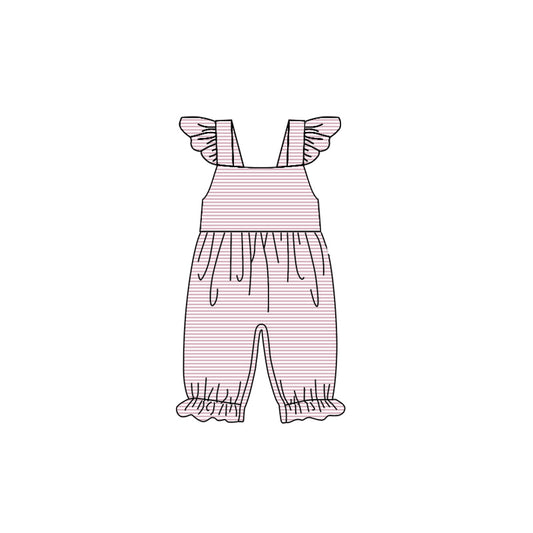 preorder SR0465 Pink striped girls jumpsuit romper