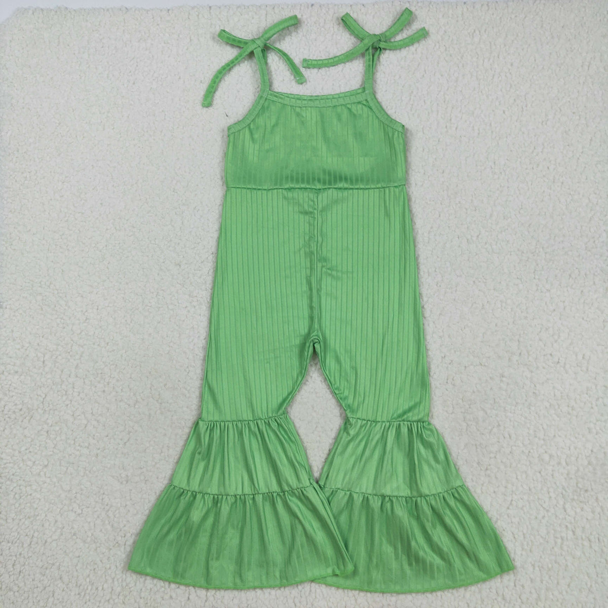 SR3160 ribbed green girls jumpsuits