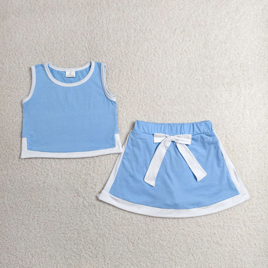 GSD3828 Blue Sleeveless Skorts Girls Set