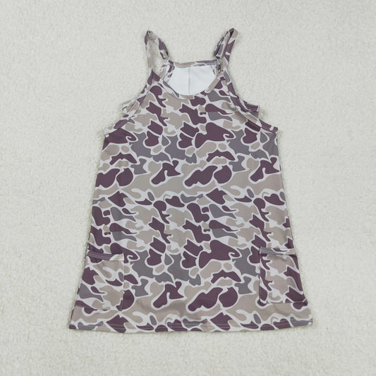 GSD2719 yoga grey camo skorts girls dress