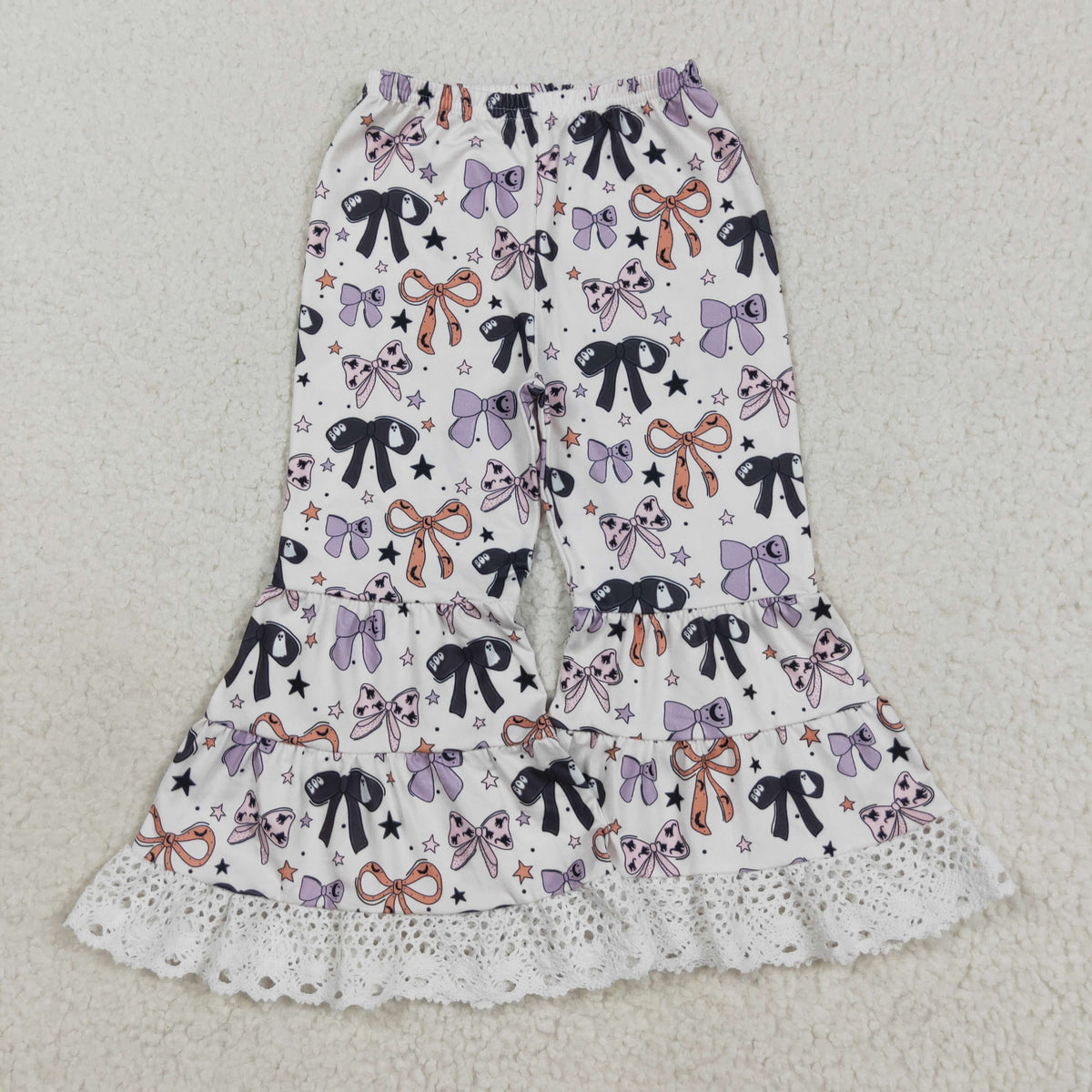 P0783 Halloween orange purple black bows girls pants