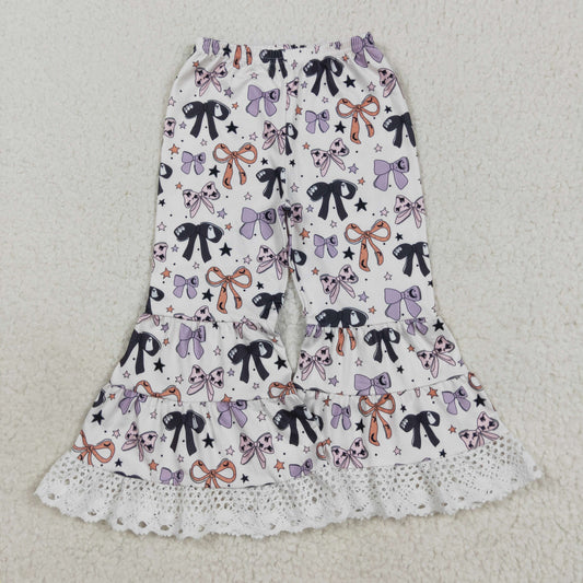 P0783 Halloween orange purple black bows girls pants