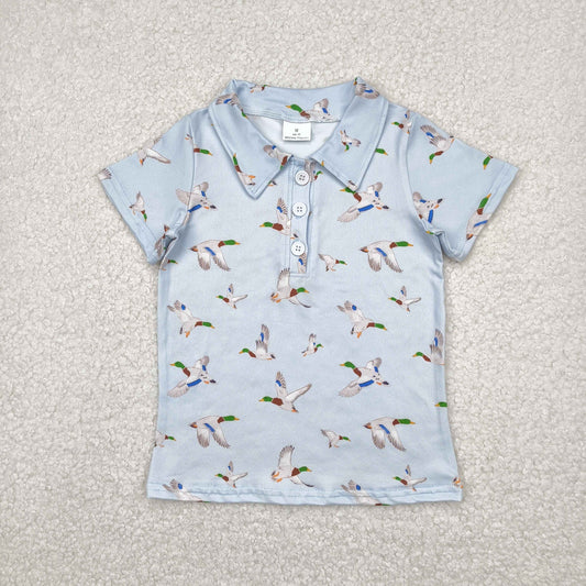 BT1210 hunting mallard duck blue short sleeve boys top