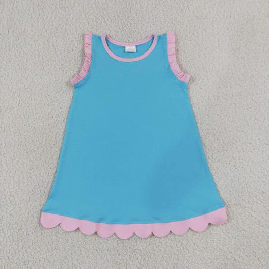 GSD4045 Light Blue Sleeveless Girls Dress