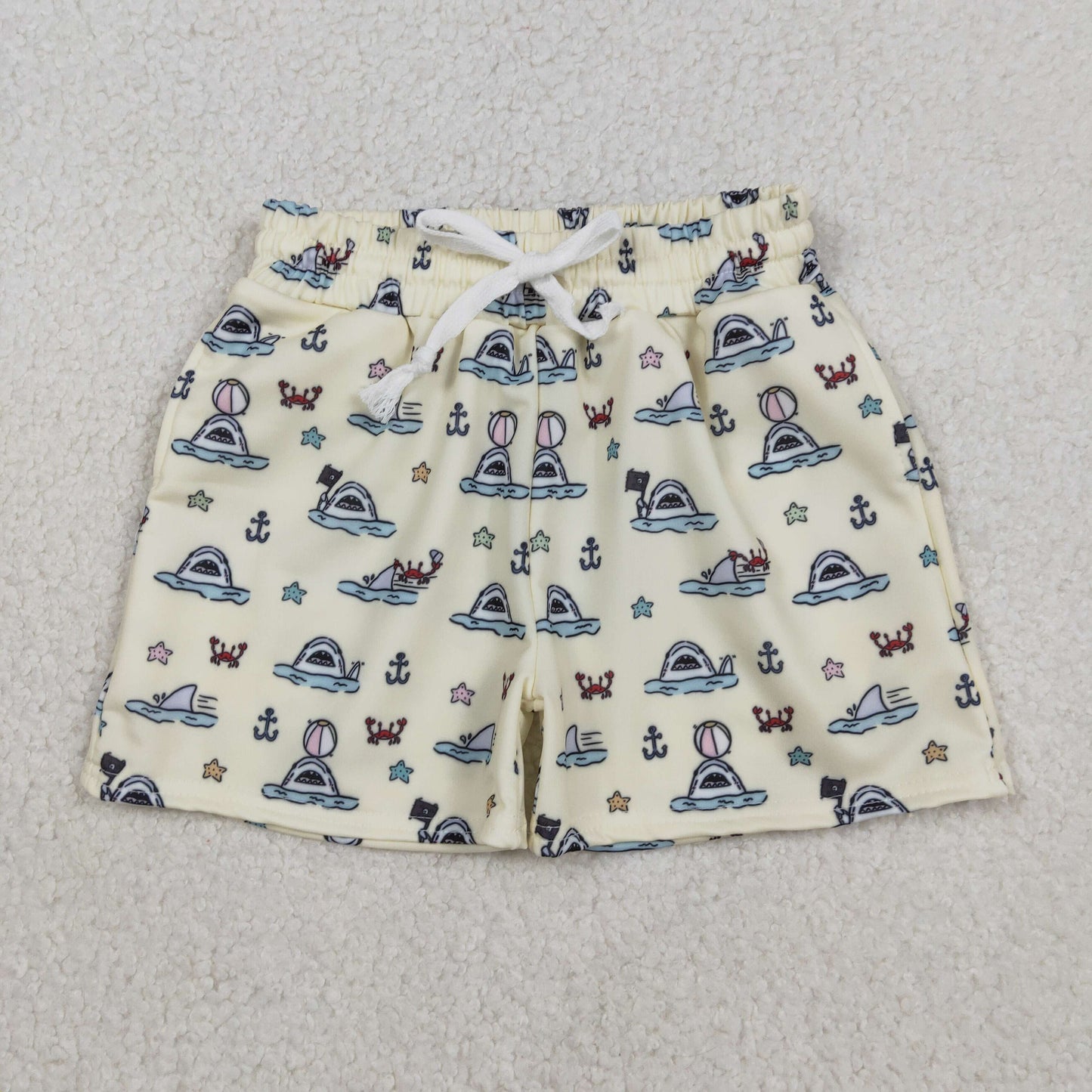 S0584 shark ball crab boys swimming trunk