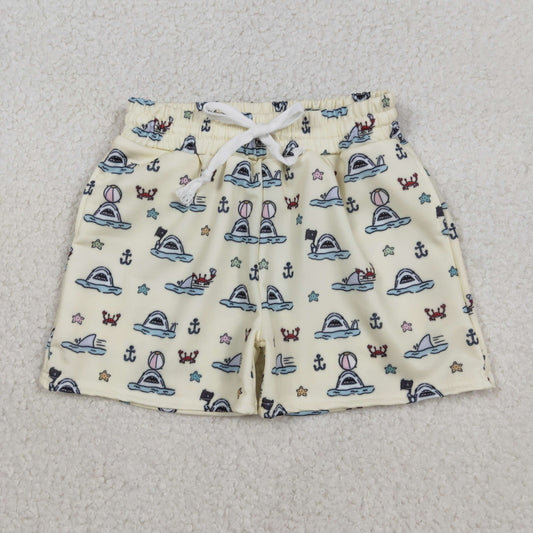S0584 shark ball crab boys swimming trunk