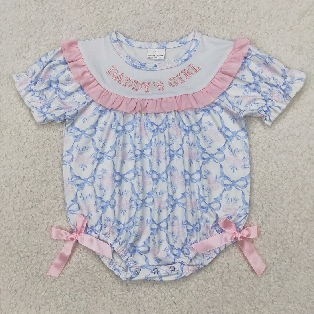 embroidery daddy's boy/daddy's girl Summer Sibling Clothes RTS