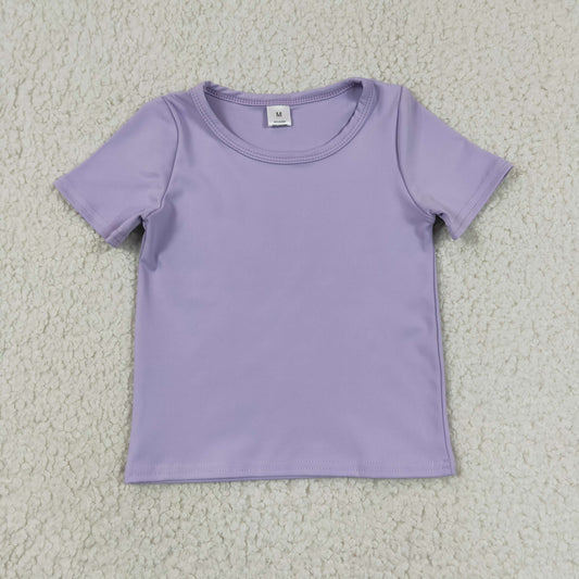 GT1628 Yoga Light Purple Short Sleeve Girls Top