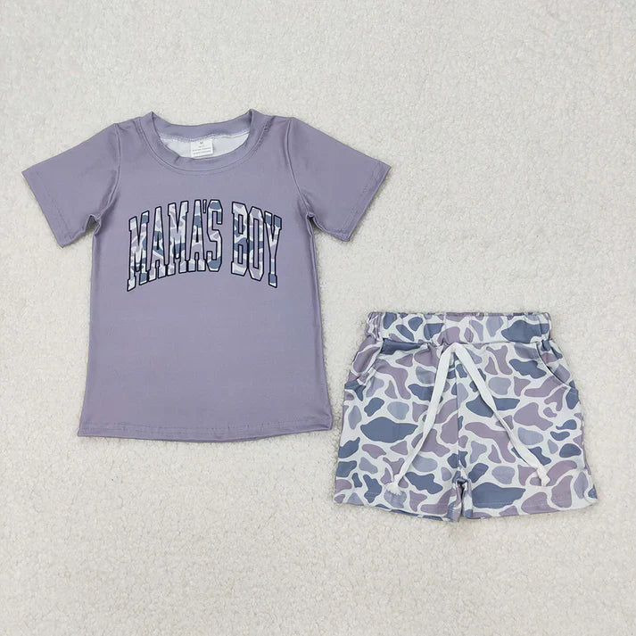 camo mama's boy boys Summer set Sibling Clothes RTS