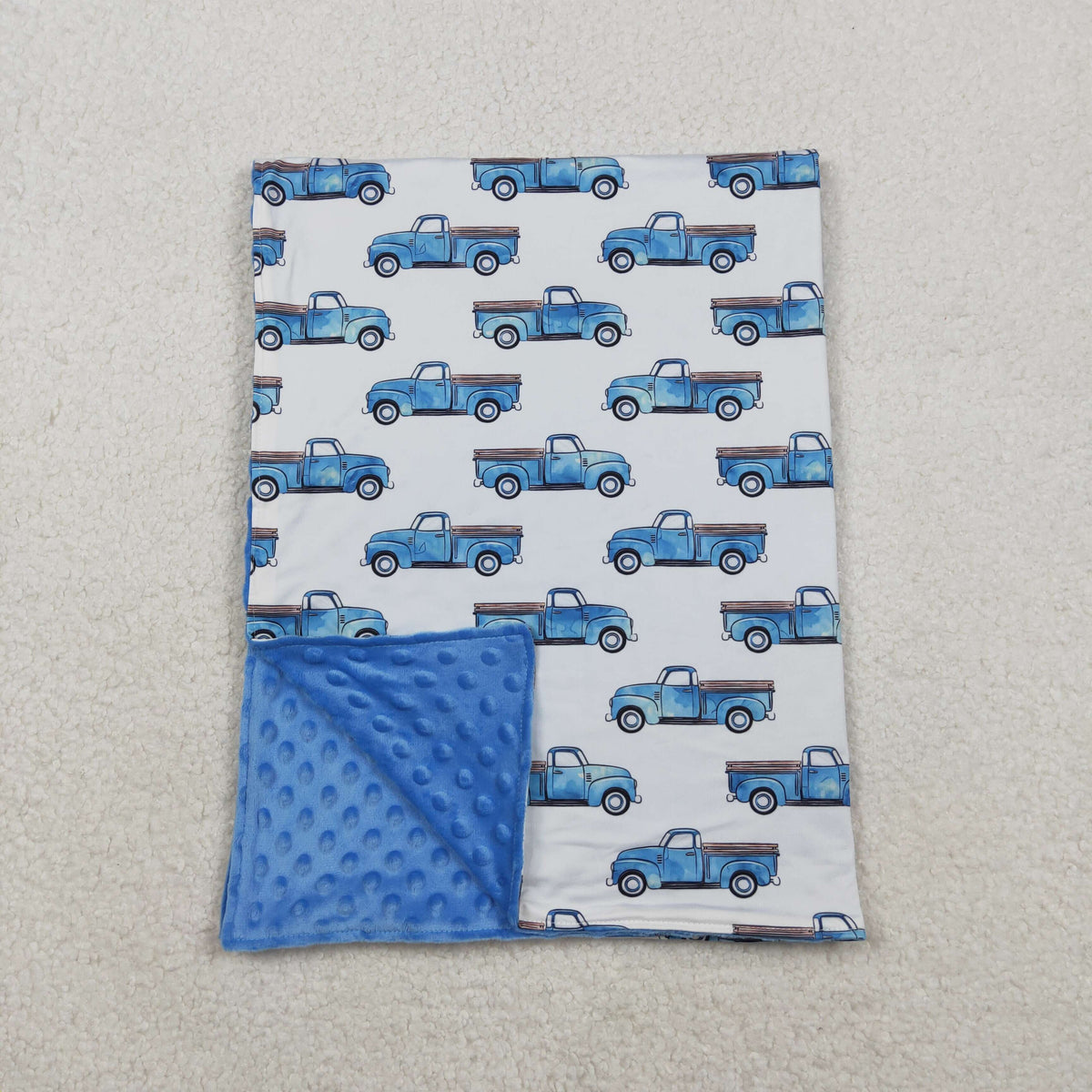 BL0062 Blue Truck Baby Blanket
