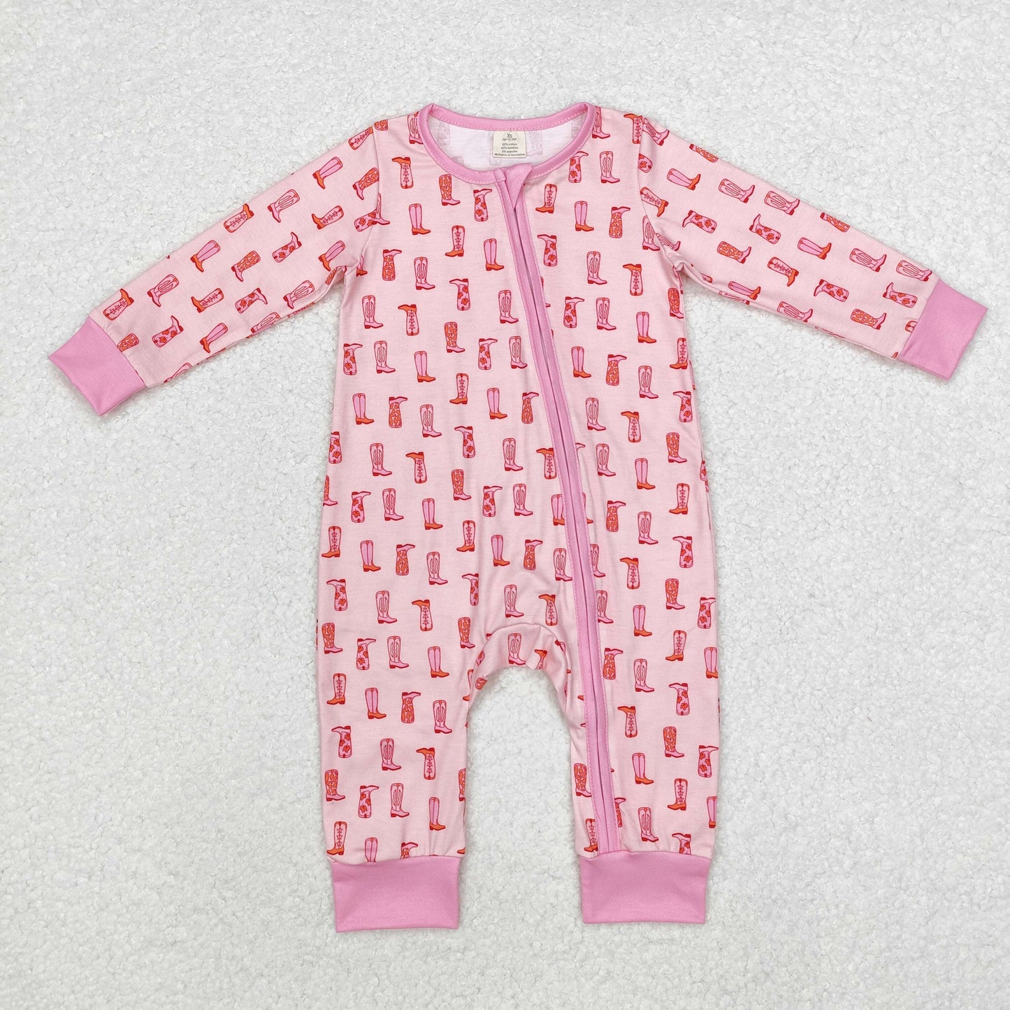 Western boot pink style fur family pajamas RTS sibling clothes