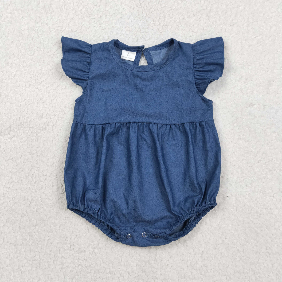 SR3734 Blue Flutter Sleeve Girls Romper