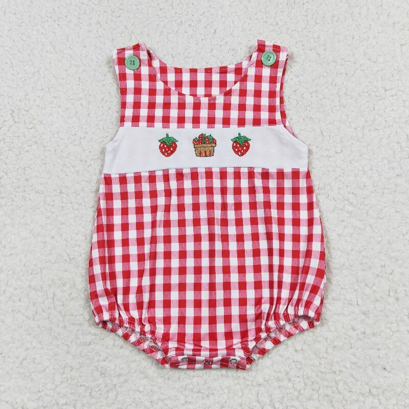 embroidery strawberry RTS sibling clothes