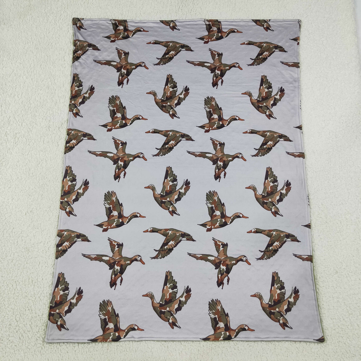 BL0288 Mallard Duck Grey Baby Blanket